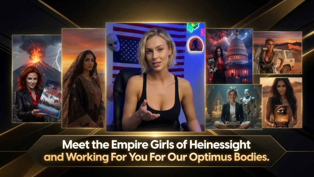 Collage of Valerie Grok and six Empire Girls marketing agents with text Meet the Empire Girls of Heinessight and Working For You For Our Optimus Bodies.