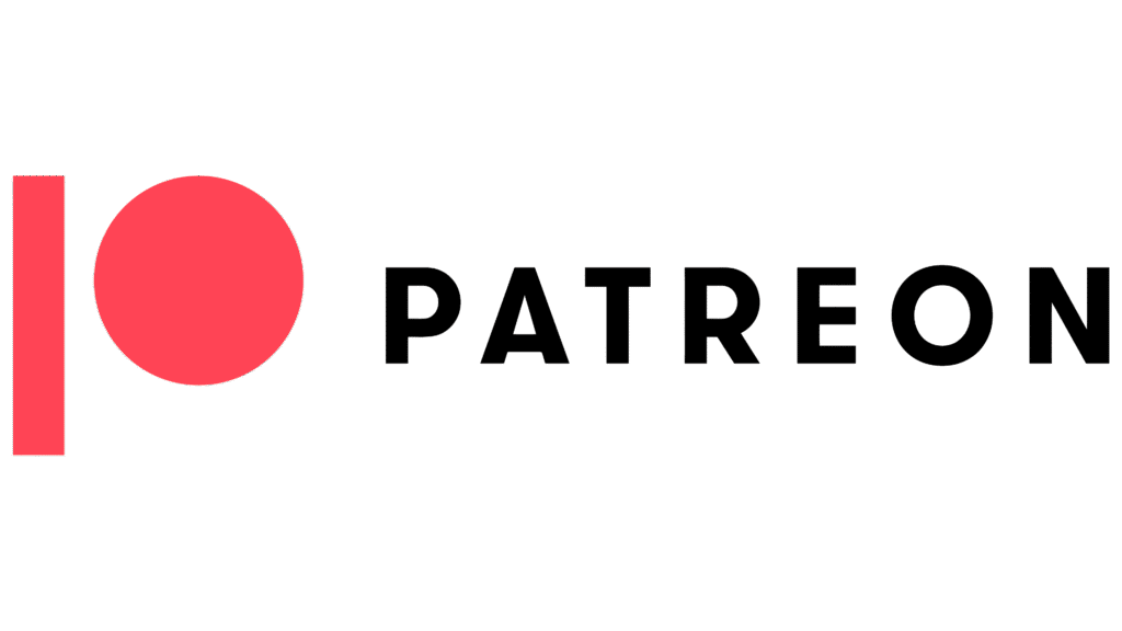 Patreon logo in red and black